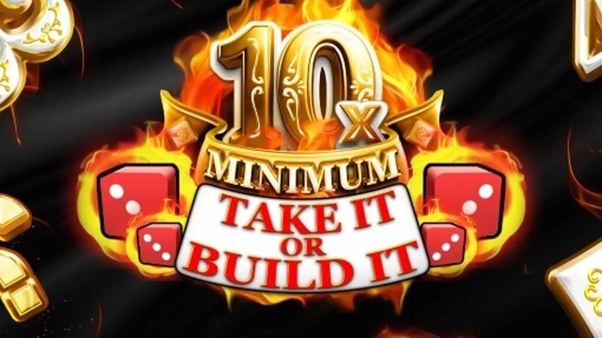 Interface do jogo de slot 10x Minimum Take It or Build It